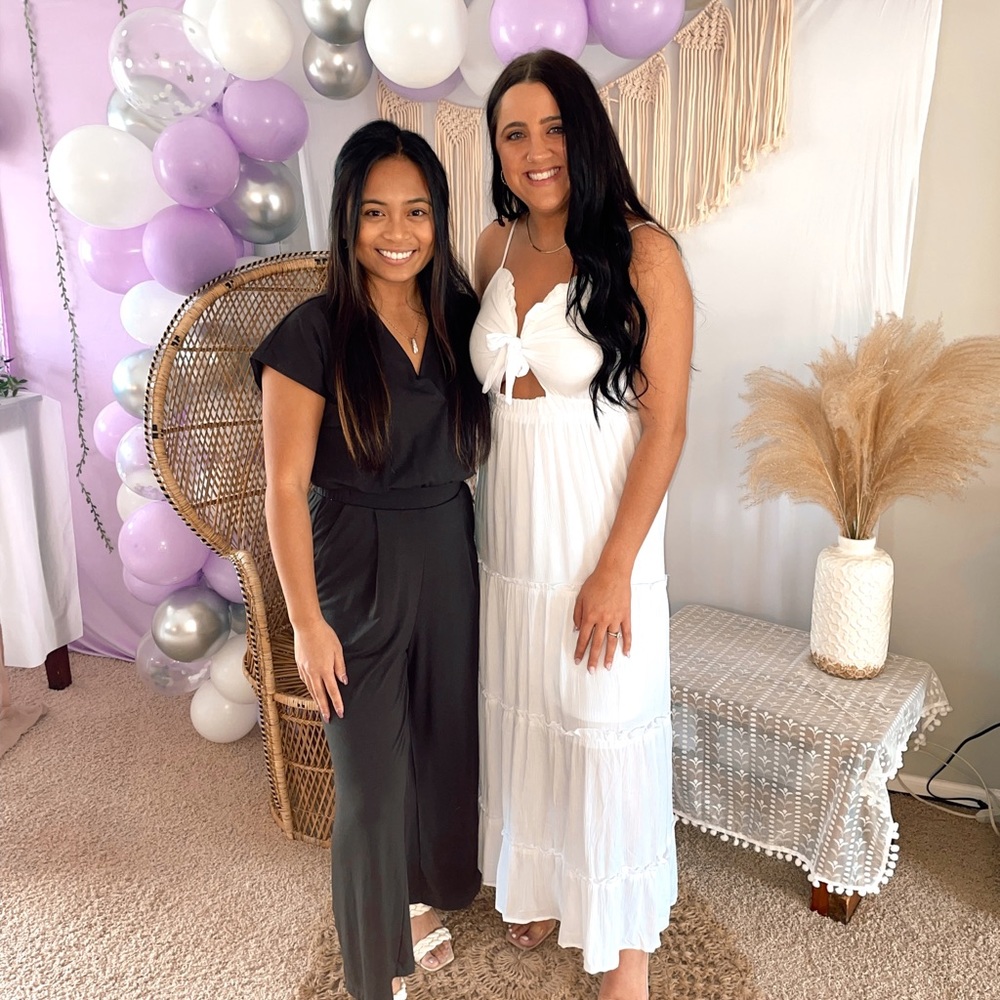 White bridal shower dress